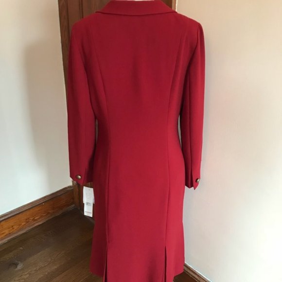 Sale! David Warren 40s red  brass button dress - Picture 5 of 7